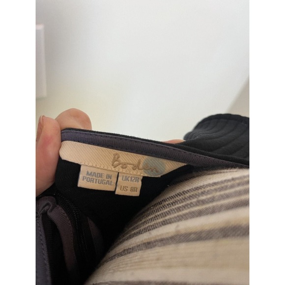 Boden SZ 8 Regular Fit & Flare ribbed Dress Black Classic neutral - Picture 7 of 8